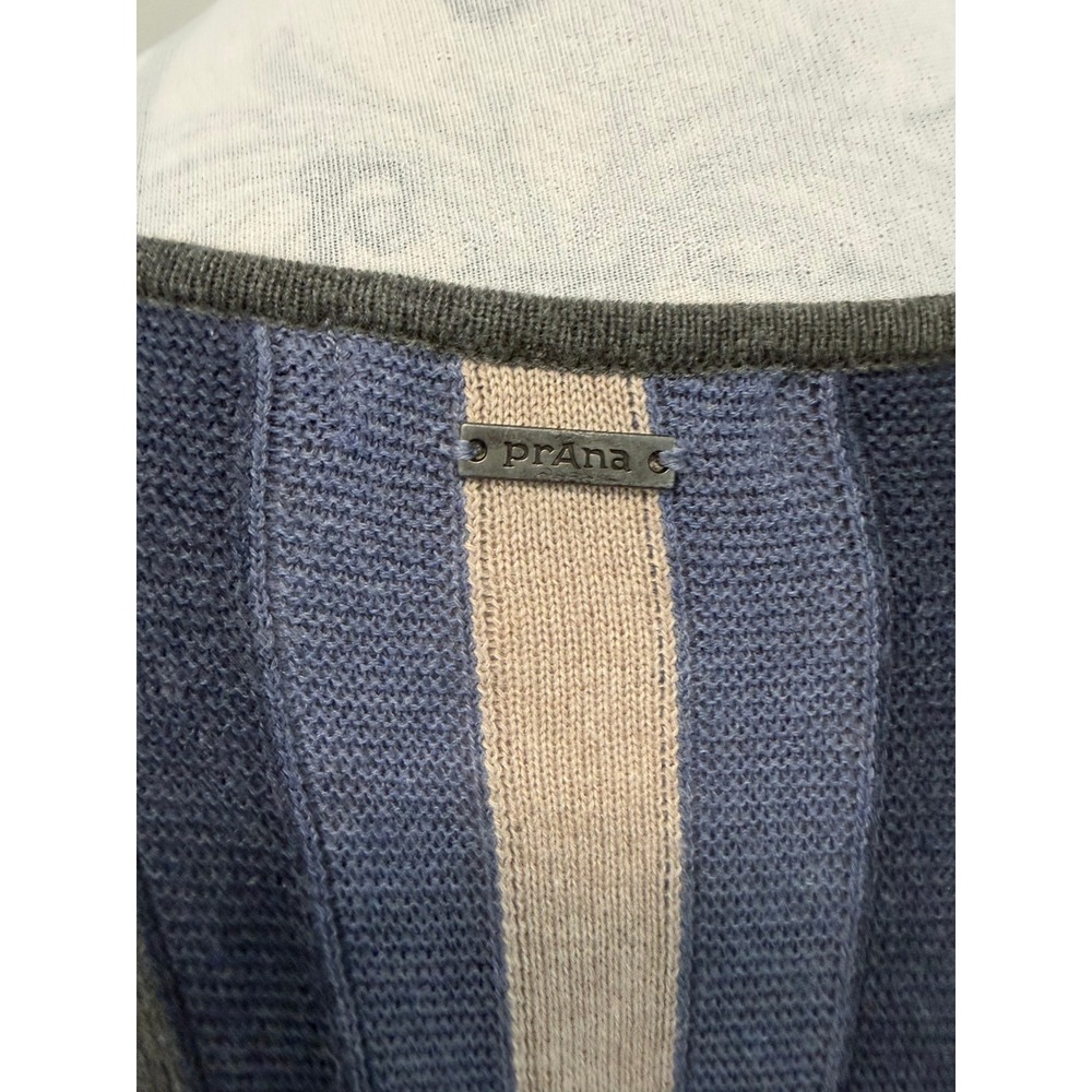 prAna Sweater Dress Women S Boho Mountain Chic Grey Blue Geometric Toggle Knit - Picture 4 of 6